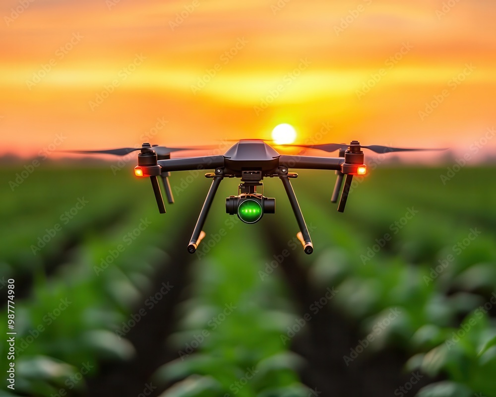 Smart farming drone with advanced crop monitoring and data analytics, engineered for agricultural innovation Smart farming drone with advanced crop monitoring and data analytics, engineered for agricultural innovation