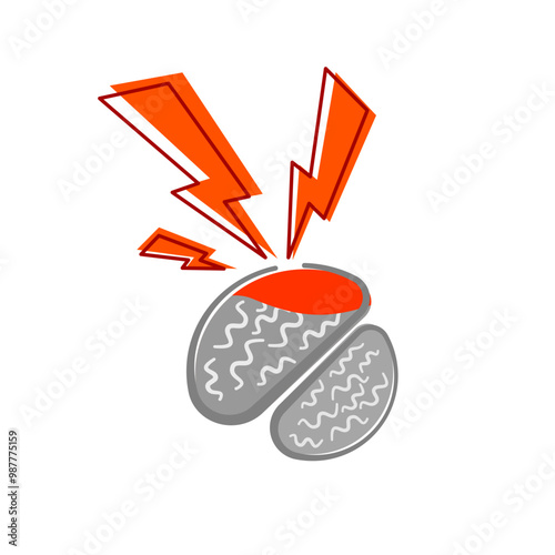 Cerebrovascular accident icon on isolated background.