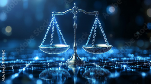 Digital Balance Scale Weighing Taxes vs. Public Services, Illustrating Economic Policy Trade-offs and Legal Fairness