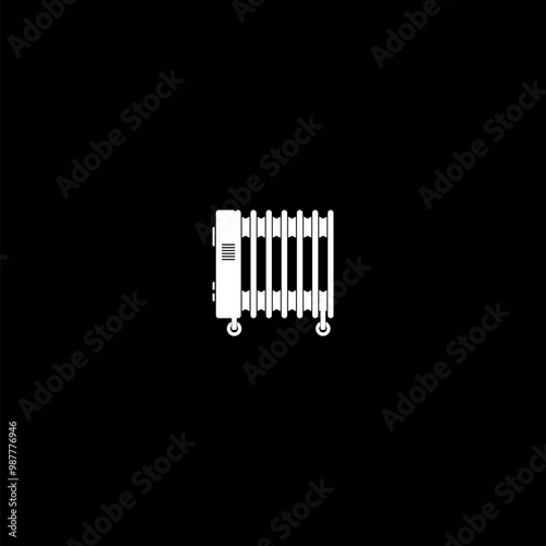 Electric heater icon isolated on dark background
