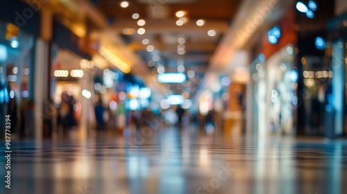 Wallpaper Mural A blurred foreground of an interior view of a shop in a shopping mall is the main subject of this photograph. The store's interior is visible in the background.  Torontodigital.ca