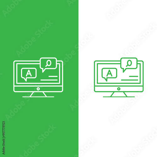 Laptop with chat, laptop marketing [illustration] photo