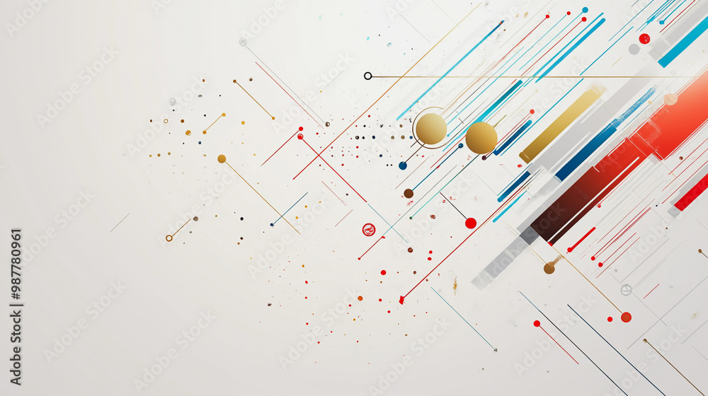 Abstract white background with Colorful geometric and circle lines. Digital future technology . Abstract business connection of lines from nodes innovation of communication in the network. Abstract white background with Colorful geometric and circle lines. Digital future technology . Abstract business connection of lines from nodes innovation of communication in the network.