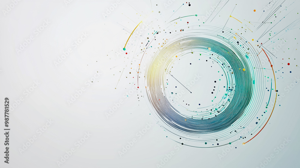 Abstract white background with Colorful circle lines. Digital future technology . Abstract business connection of lines from nodes innovation of communication in the network.
Abstract white background with Colorful circle lines. Digital future technology . Abstract business connection of lines from nodes innovation of communication in the network.