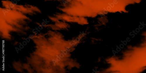 Abstract background with orange watercolor texture. Blur focus Sunset sky orange sky orange cloud outdoor summer nature. Dramatic sunset sky over Font Romeu, situated in the Pyrenees mountains, 