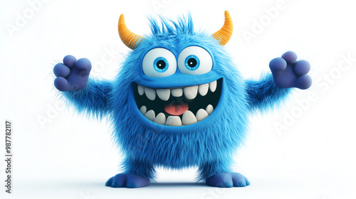 friendly monster, AI generated