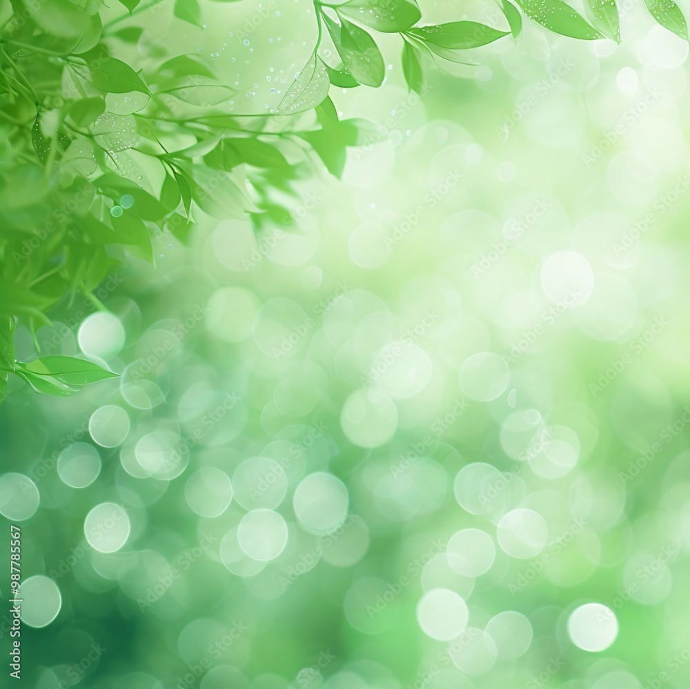 Green leaves with bokeh background. Green leaves with bokeh background.