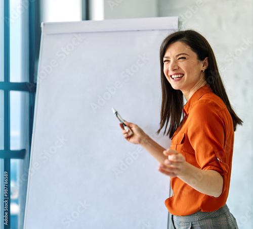 young business people meeting office teamwork group whiteboard presentation seminar woman businesswoman startup project idea student education training