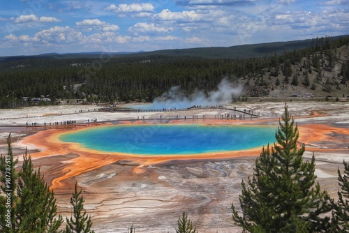 Large, vibrant pool with a kaleidoscope of colors in the ground. The hues blend seamlessly, creating a mesmerizing and artistic effect. The scene is both captivating and visually striking.