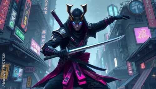 Urban Cyberpunk Samurai	