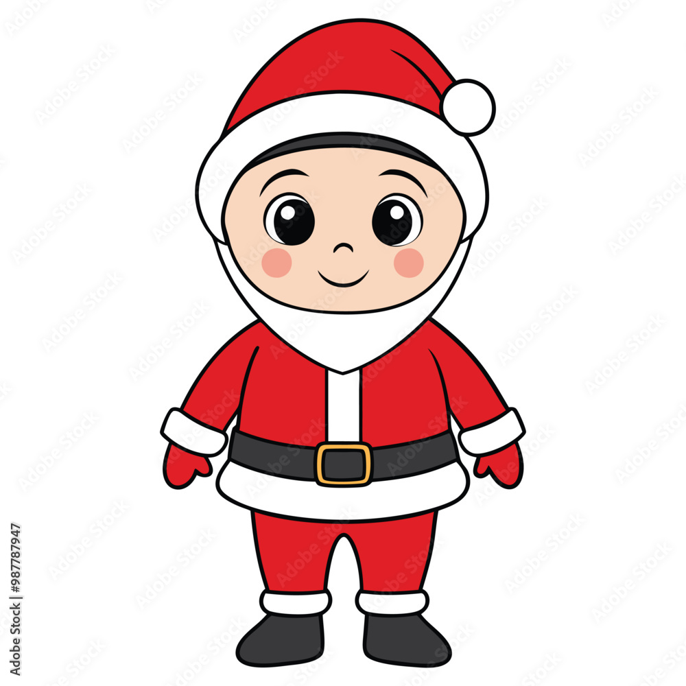 Cute little Santa cartoon vector illustration Cute little Santa cartoon vector illustration