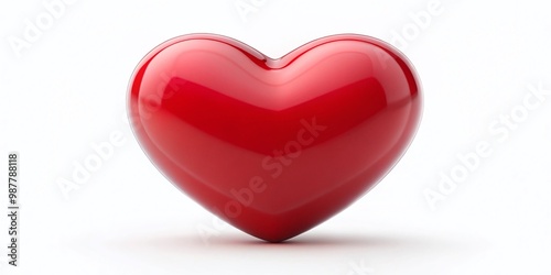 Vibrant Red Heart Icon Symbolizing Love, Affection, and Passion on a Clean White Background