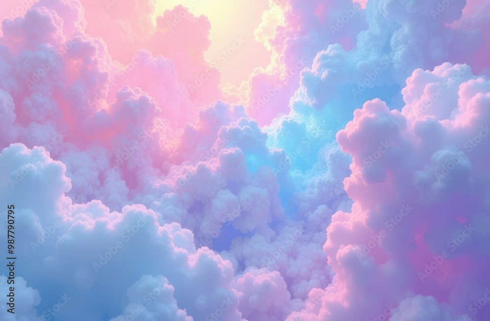 A colorful cloudy sky with the sun shining brightly through A colorful cloudy sky with the sun shining brightly through