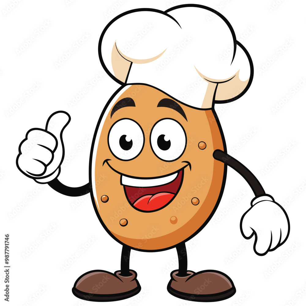 Cute Potato Chef Cartoon Character Thumbs up Cute Potato Chef Cartoon Character Thumbs up