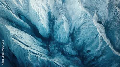 Wallpaper Mural Beautiful Glacial Texture in Icy Blue Tones Torontodigital.ca