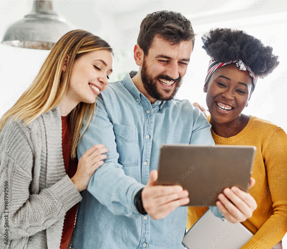 business young friend group student tablet laptop computer office businessman businesswoman startup career job colleague youth technology friendship