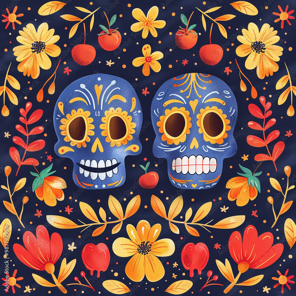 Festive Dia De Muertos background banner, celebration day of the dead Festive Dia De Muertos background banner, celebration day of the dead