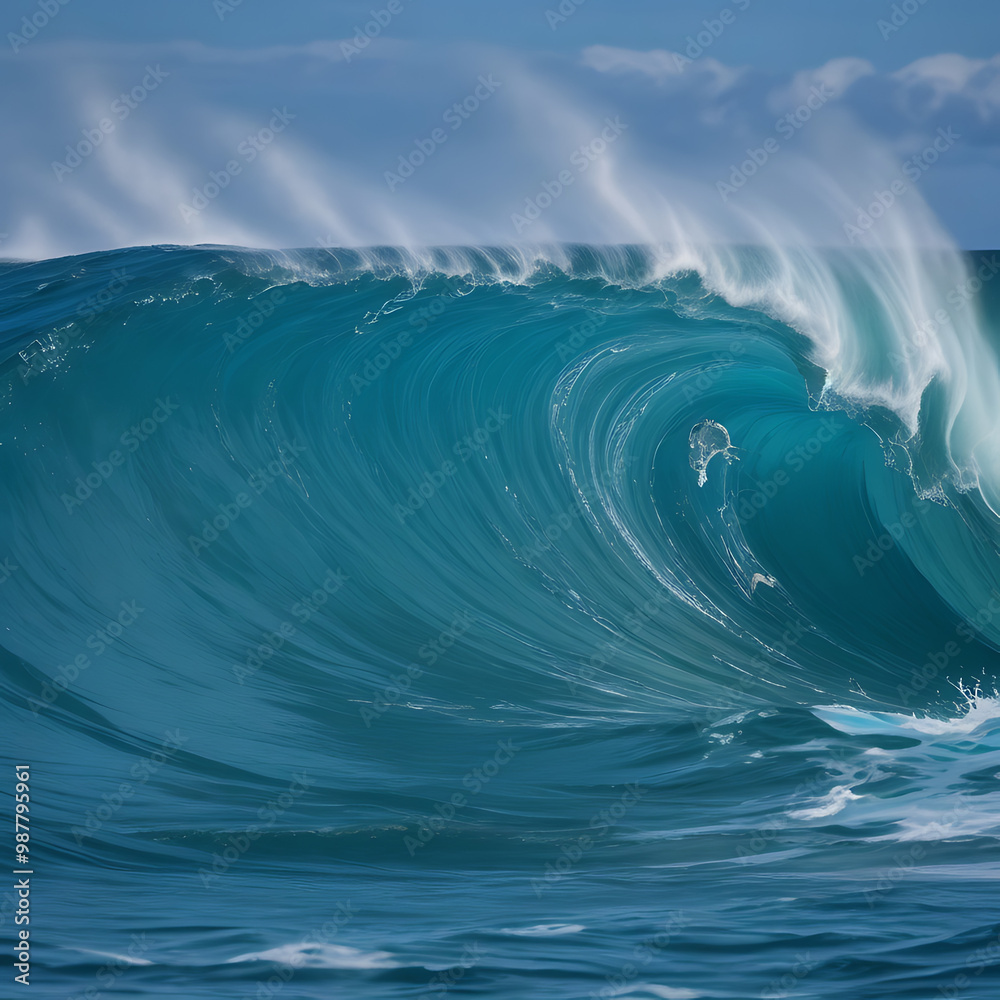 A powerful wave from the Pacific Ocean crashes against the shore, its crest frothing white as it surges forward, reflecting the vibrant blue of the open sea. A powerful wave from the Pacific Ocean crashes against the shore, its crest frothing white as it surges forward, reflecting the vibrant blue of the open sea.