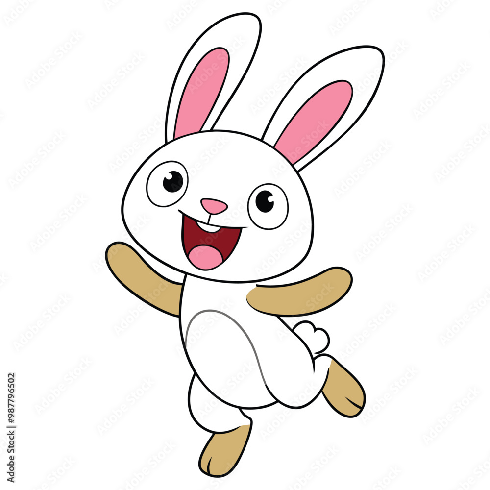 Cute Rabbit Cartoon Character Vector Illustration Cute Rabbit Cartoon Character Vector Illustration