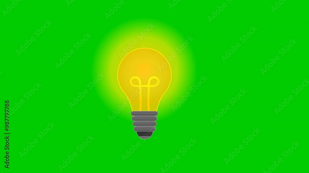 Bulb lighting animation. On glowing, turned, burn glass bulb. Ideas, solution symbol. Incandescent Yellow led ampoule light. Dark, enlightened environment. Green screen transparency footage video Bulb lighting animation. On glowing, turned, burn glass bulb. Ideas, solution symbol. Incandescent Yellow led ampoule light. Dark, enlightened environment. Green screen transparency footage video