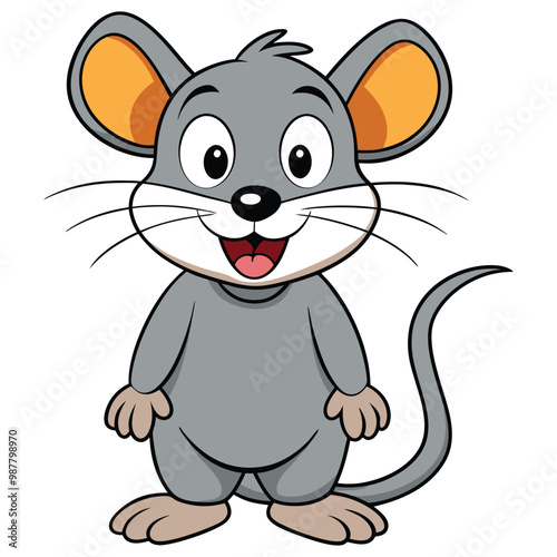 Cute happy rat cartoon character