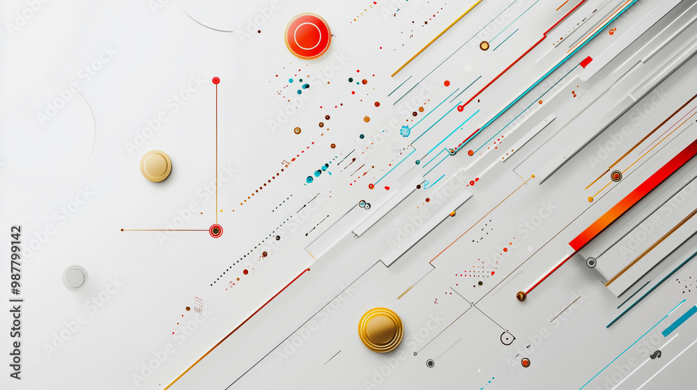 Abstract white background with Colorful circle lines. Digital future technology . Abstract business connection of lines from nodes innovation of communication in the network. Abstract white background with Colorful circle lines. Digital future technology . Abstract business connection of lines from nodes innovation of communication in the network.