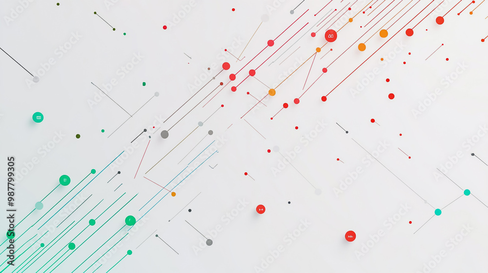 Abstract white background with Colorful circle lines. Digital future technology . Abstract business connection of lines from nodes innovation of communication in the network. Abstract white background with Colorful circle lines. Digital future technology . Abstract business connection of lines from nodes innovation of communication in the network.