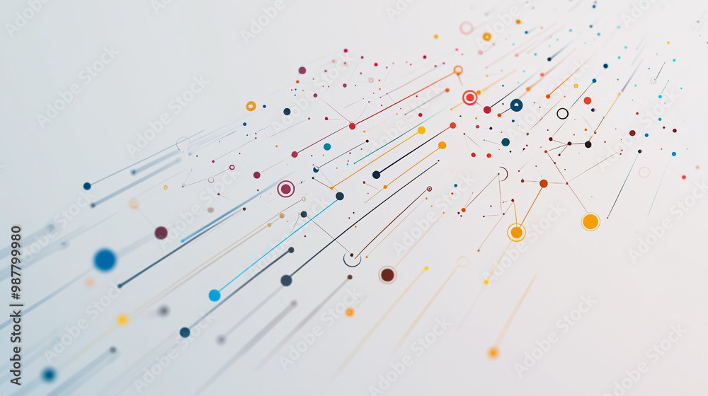 Abstract white background with Colorful circle lines. Digital future technology . Abstract business connection of lines from nodes innovation of communication in the network. Abstract white background with Colorful circle lines. Digital future technology . Abstract business connection of lines from nodes innovation of communication in the network.
