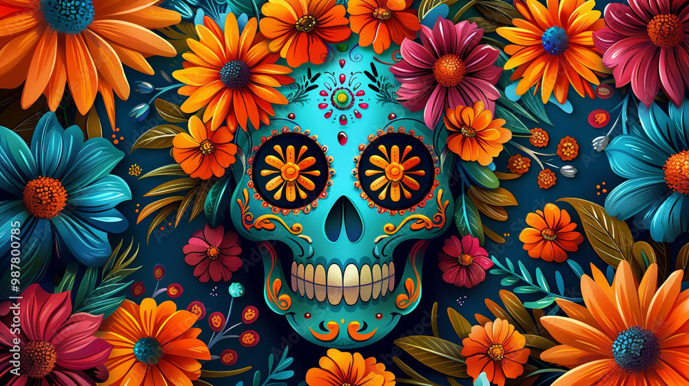 Festive Dia De Muertos background banner, celebration day of the dead Festive Dia De Muertos background banner, celebration day of the dead