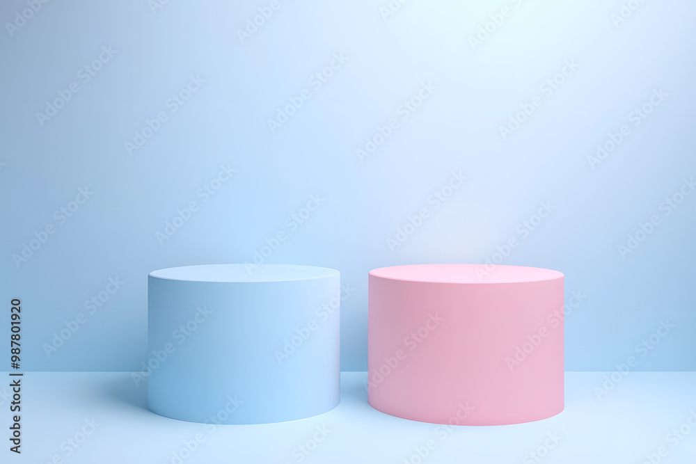 3d podium with soft color palette render style 3d podium with soft color palette render style