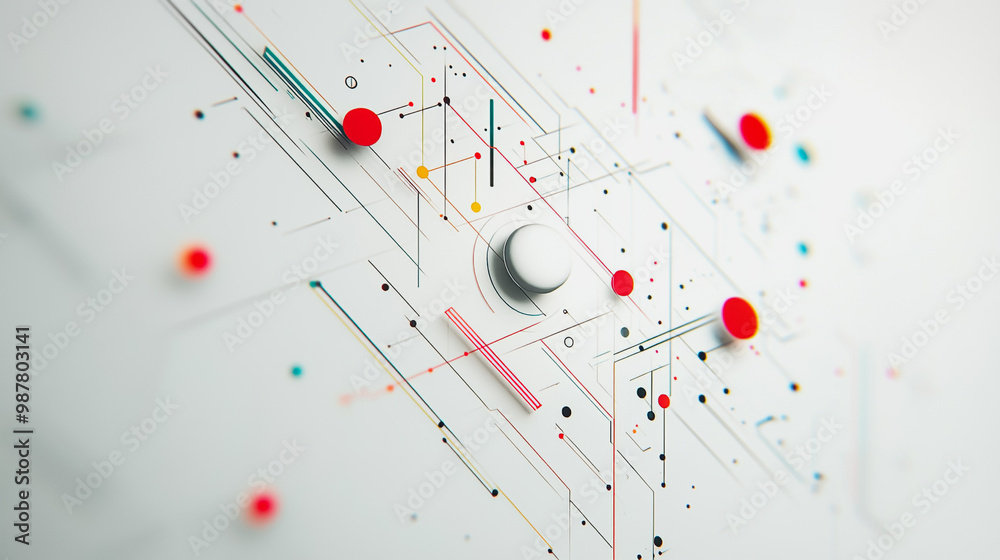 Abstract white background with Colorful geometric and circle lines. Digital future technology . Abstract business connection of lines from nodes innovation of communication in the network. Abstract white background with Colorful geometric and circle lines. Digital future technology . Abstract business connection of lines from nodes innovation of communication in the network.