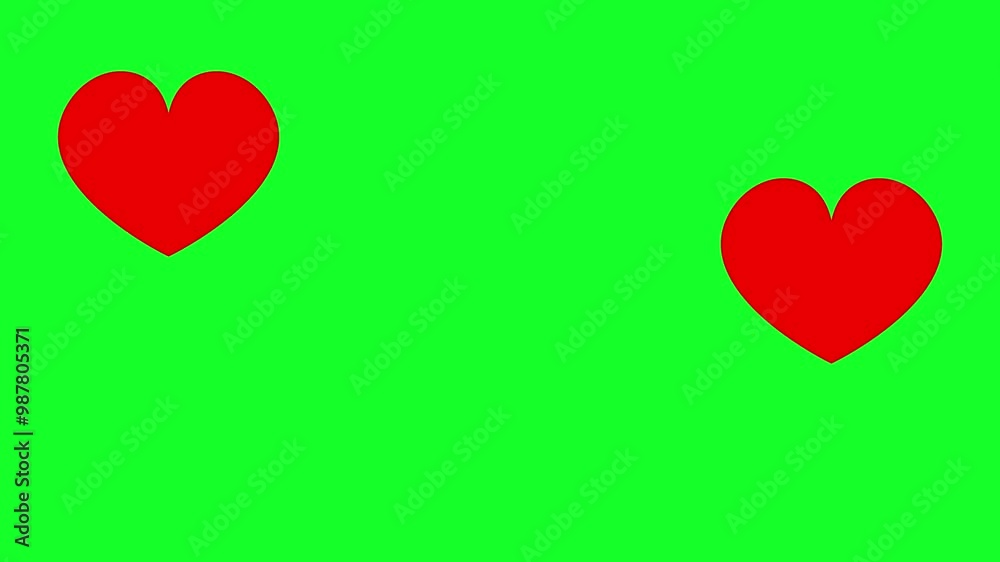 motion graphics video red hearts shape 2d animated video on green screen chroma key background motion graphics video red hearts shape 2d animated video on green screen chroma key background