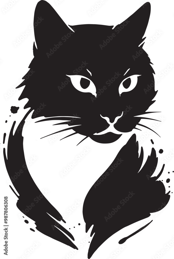 Abstract black cat logo concept Abstract black cat logo concept
