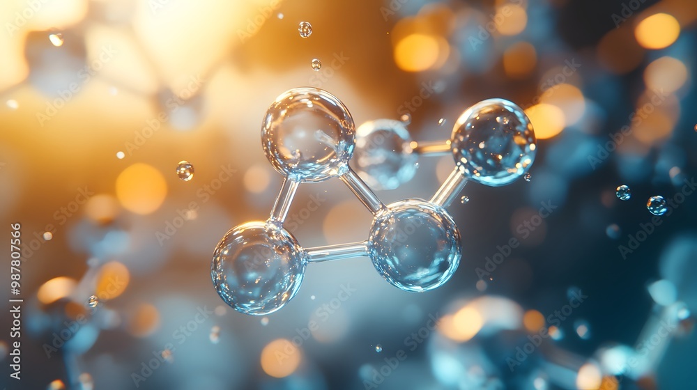 A Close-up of a Glass Molecular Model with a Bokeh Background A Close-up of a Glass Molecular Model with a Bokeh Background