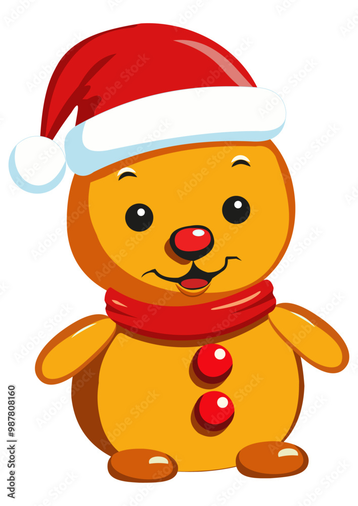 Fototapeta premium Teddy Bear in Santa's hat