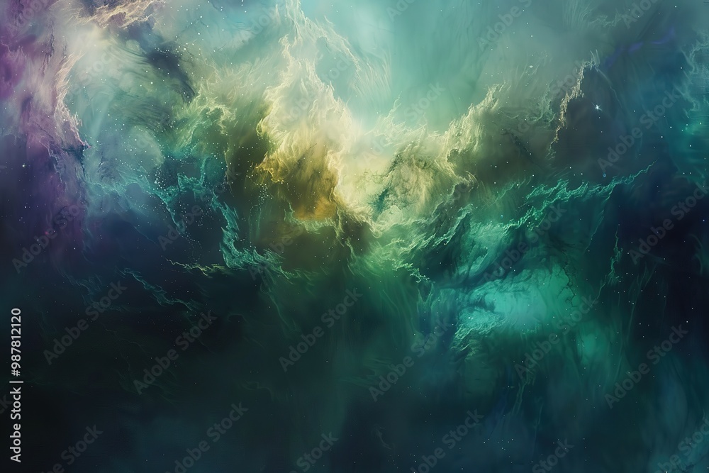 Obraz premium A space filled with clouds and stars