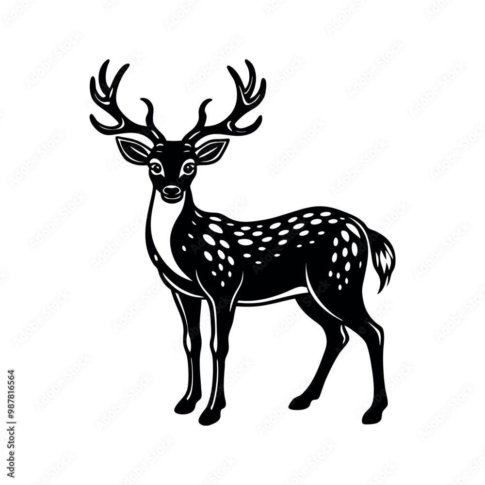 Obraz premium deer silhouette vector
