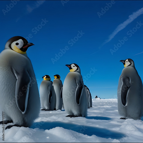 Fluffy gray down feathers, large round eyes, and a small beak create an endearing and captivating expression. photo