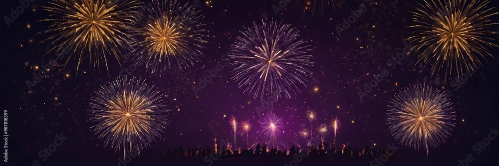 illustation of festival fireworks banner for diwali with copy space purple background illustation of festival fireworks banner for diwali with copy space purple background