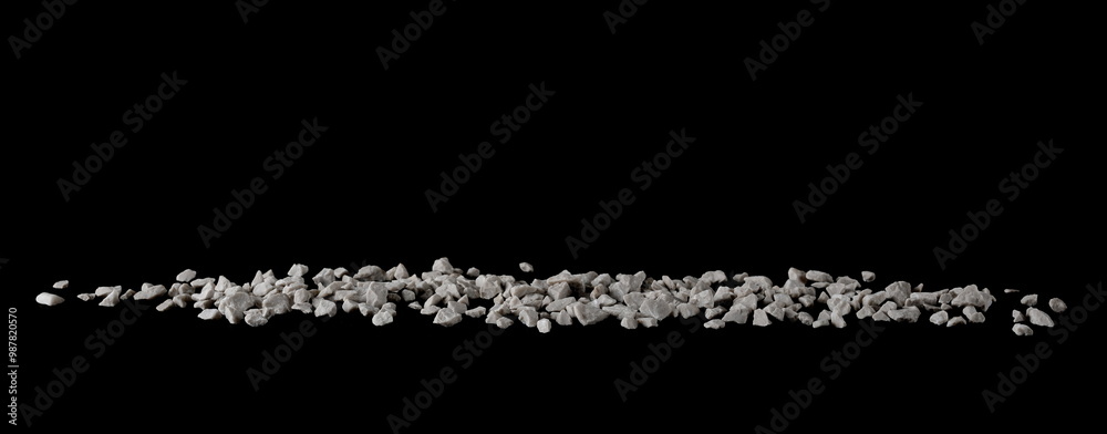 Obraz premium Quartz stone pile isolated on black background, side view