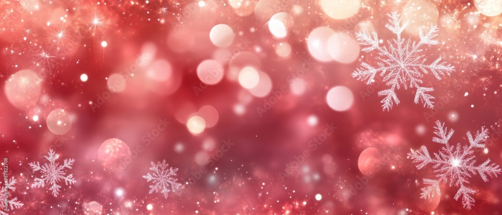 A festive background featuring soft bokeh lights and snowflakes, perfect for holiday themes. A festive background featuring soft bokeh lights and snowflakes, perfect for holiday themes.