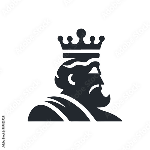 King line icon vector. king face elegant logo icon vector template.