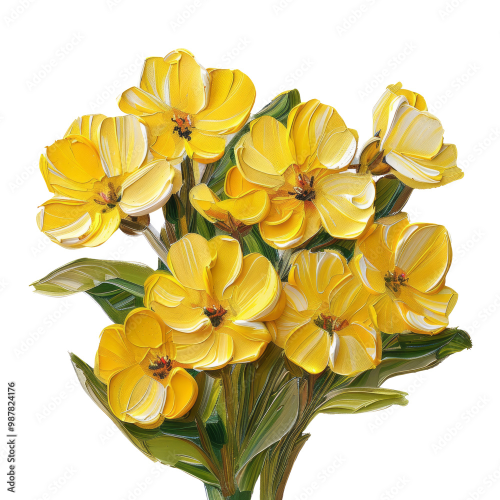 Obraz premium Isolated yellow pansy blossoms with orange hues, a vibrant spring floral macro