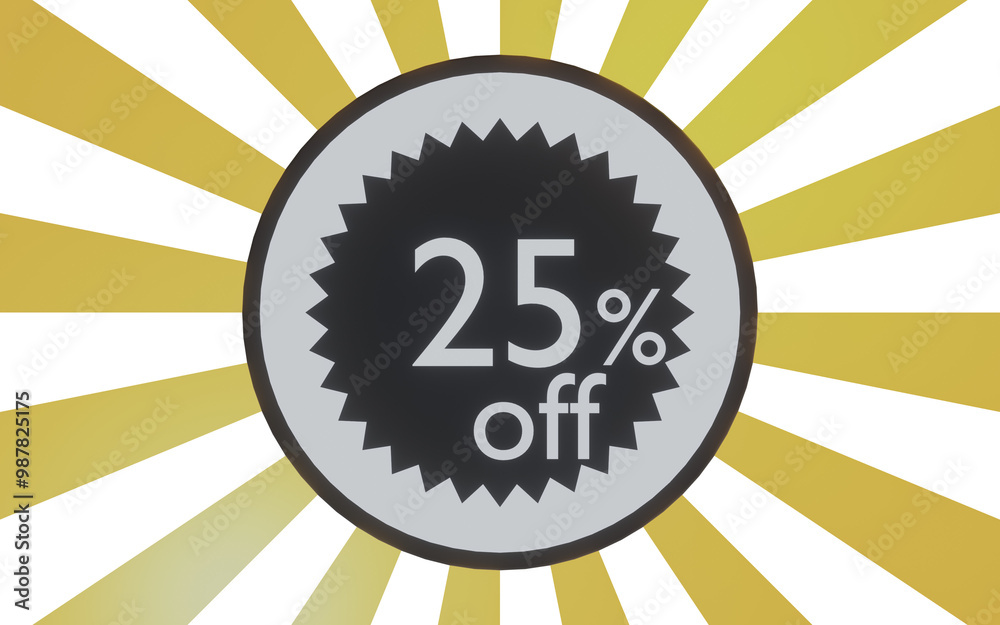 Naklejka premium 25 percent of promotion