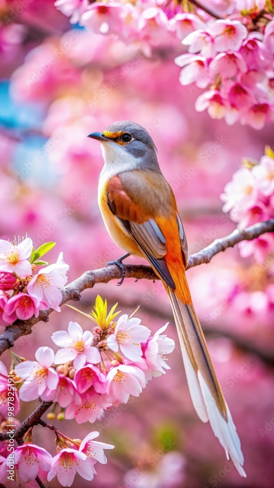Colorful bird displaying its stunning tail feathers in a lush forest setting. Generative AI Colorful bird displaying its stunning tail feathers in a lush forest setting. Generative AI