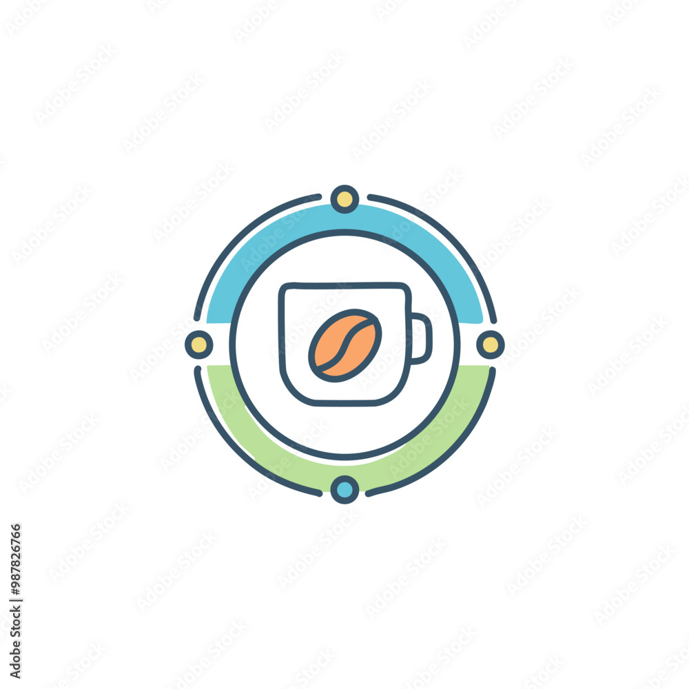 A coffee cup and a bean vector icon design A coffee cup and a bean vector icon design