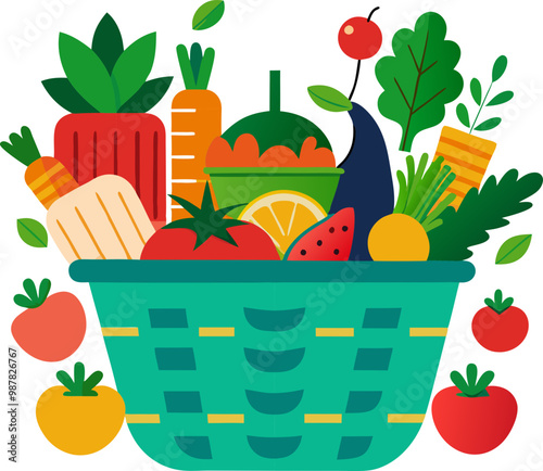 basket with vegetables