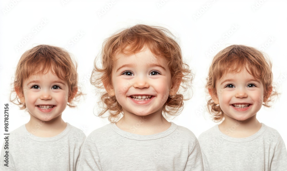 Three Happy Children with White Background Three Happy Children with White Background