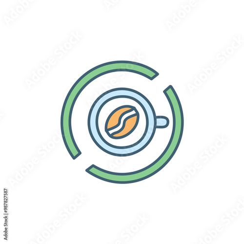 A coffee cup and a bean vector icon design