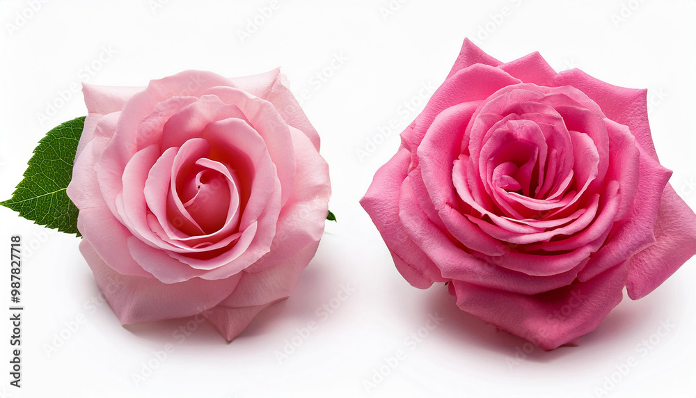 Fresh pink rose isolated on White Background 